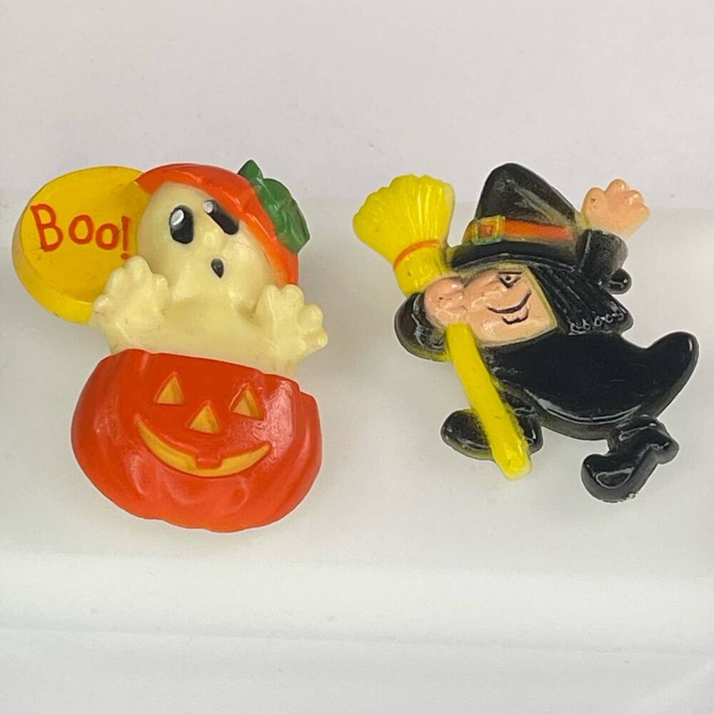 Vintage Halloween Pins 80s Hallmark Ghost Pumpkin Witch Spooky Novelty Teacher